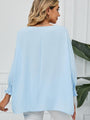 Monica Smocked Lantern Sleeve Round Neck Blouse