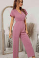 Madelen Flutter Sleeve Surplice Jumpsuits