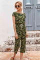 Raquel Camouflage Drawstring Crop Leg Jumpsuits