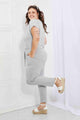 Meliza Comfy Days Full Size Boat Neck Jumpsuits in Grey