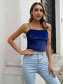 Vianna Straight Neck Cropped Cami Tops