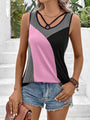 Rosanna Cute Color Block Tank Top