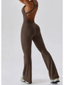 Factima Cutout Wide Strap Bootcut Active Jumpsuits