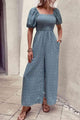 Gissel Printed Square Neck Jumpsuits with Pockets