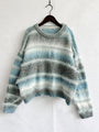 Rosita Striped Round Neck Long Sleeve Sweater