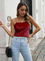 Vianna Straight Neck Cropped Cami Tops