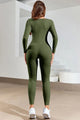 Patricia Ruched Square Neck Long Sleeve Active Jumpsuits