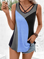 Rosanna Cute Color Block Tank Top