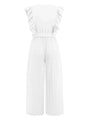 Victalie Ruffled Surplice Cap Sleeve Jumpsuits