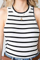 Olivia Striped Ribbed Round Neck Tank