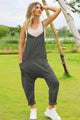 Viviana Double Size Sleeveless V-Neck Pocketed Jumpsuits