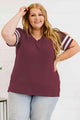 Vanessa Plus Size Striped V-Neck T-Shirt
