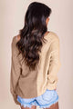 Ana Contrast Color V-Neck Long Sleeve Pullover Sweater