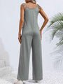 Desiree Tie-Shoulder Wide Leg Jumpsuits with Pockets