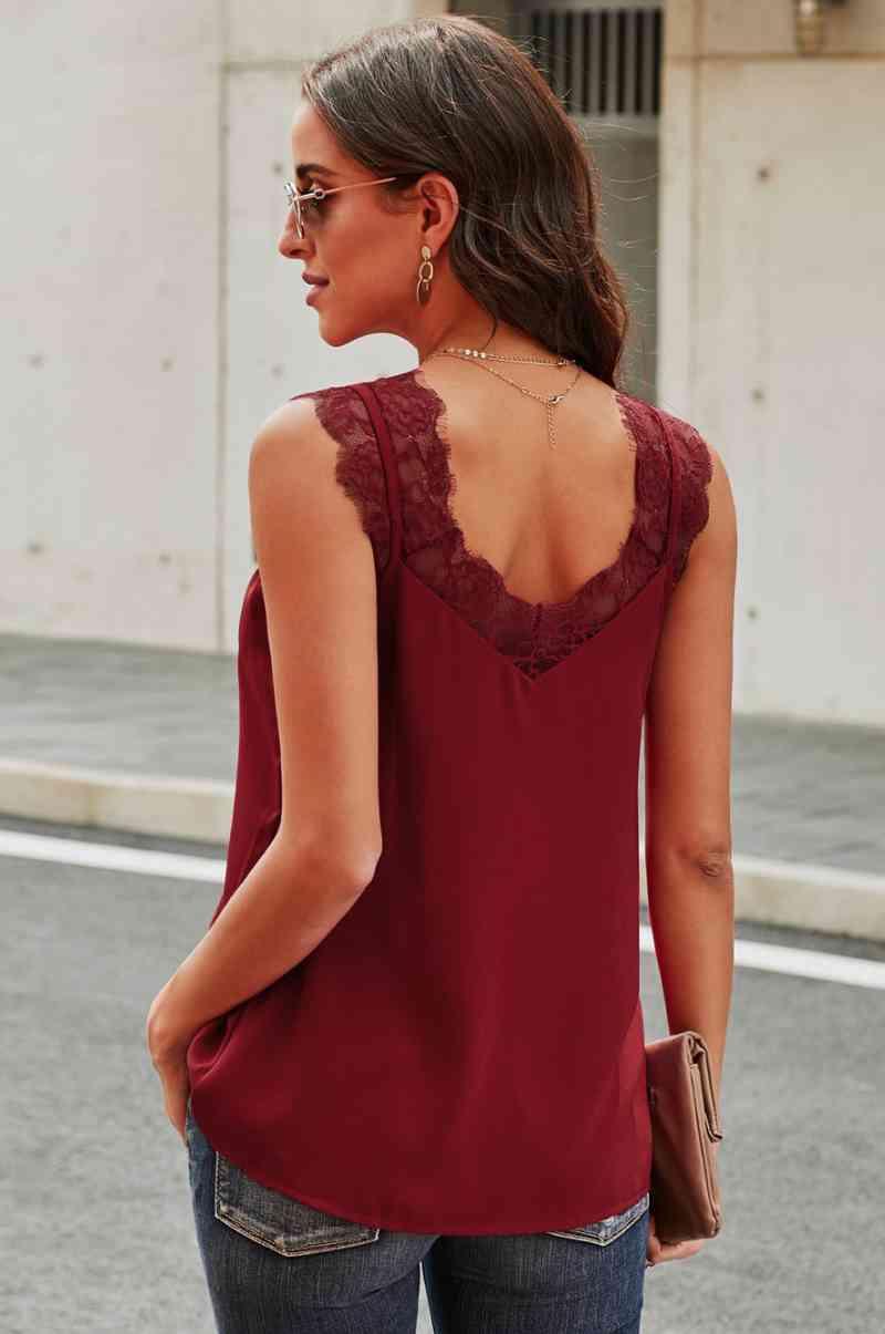 Ericka V-Neck Lace Tank Top