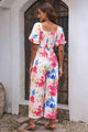 Naya Floral Smocked Square Neck Jumpsuit - Vestir en Moda