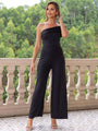Henley Ruched One Shoulder Jumpsuit - Vestir en Moda