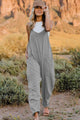 Cleotirde V-Neck Sleeveless Jumpsuits with Pocket