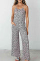 Sharlennis Printed Spaghetti Strap Jumpsuits with