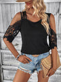 Alicia Lace Detail Cold Shoulder Blouse