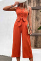 Glenda Tie Belt Sleeveless Jumpsuits with Pockets