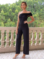 Henley Ruched One Shoulder Jumpsuit - Vestir en Moda