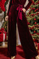 Natalie Tie Waist Long Sleeve Wide Leg Jumpsuits