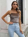 Vianna Straight Neck Cropped Cami Tops