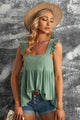 Elisa Ruffled Square Neck Babydoll Tank Top