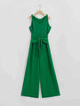 Amira Knot Detail Tie Front Sleeveless Jumpsuits