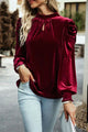 Alejandra Mock Neck Puff Sleeve Blouse
