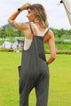 Viviana Double Size Sleeveless V-Neck Pocketed Jumpsuits