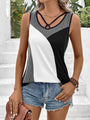Rosanna Cute Color Block Tank Top