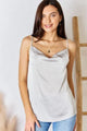 Esperanza Zenana Satin Cowl Neck Cami Tops