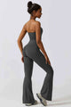 Sheila Halter Neck Flare Sport Jumpsuits