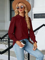 Tenten Frill Mock Neck Lantern Sleeve Blouse