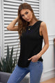Valentina Waffle Knit Round Neck Tank Top