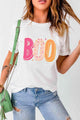 Vianny Round Neck Short Sleeve BOO Graphic T-Shirt - Vestir en Moda