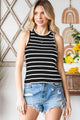 Olivia Striped Ribbed Round Neck Tank