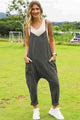 Viviana Double Size Sleeveless V-Neck Pocketed Jumpsuits