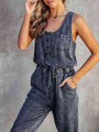 Vanessa Drawstring Waist Sleeveless Jumpsuits