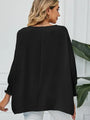 Monica Smocked Lantern Sleeve Round Neck Blouse