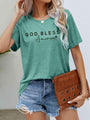 Leah GOD BLESS AMERICA Graphic Short Sleeve Tees