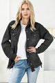 Camila Distressed Button Up Frayed Hem Jacket