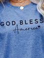 Leah GOD BLESS AMERICA Graphic Short Sleeve Tees