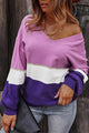 Susana Striped V-Neck Long Sleeve Sweater