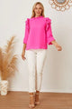 April Frill Ruffled Three-Quarter Sleeve Blouse