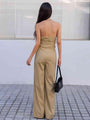 Penny Strapless Tie Waist Fashion Jumpsuit - Vestir en Moda