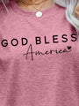 Leah GOD BLESS AMERICA Graphic Short Sleeve Tees