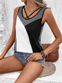 Rosanna Cute Color Block Tank Top